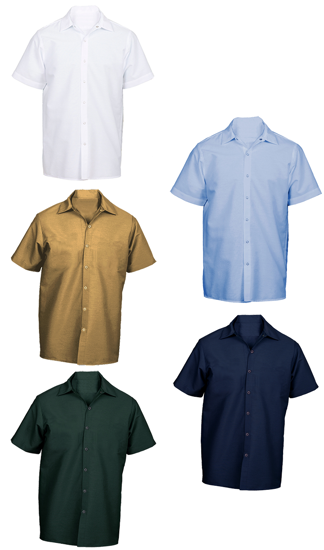 Picture of Pocketless Wrinkle-Resistant Cotton Work Shirt (Short Sleeve-No Buttons)